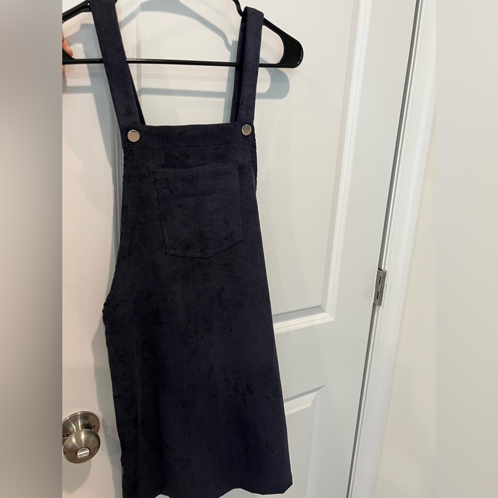 Navy blue corduroy dress.